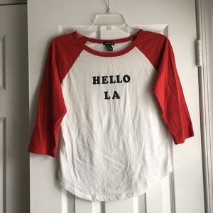 Red baseball shirt